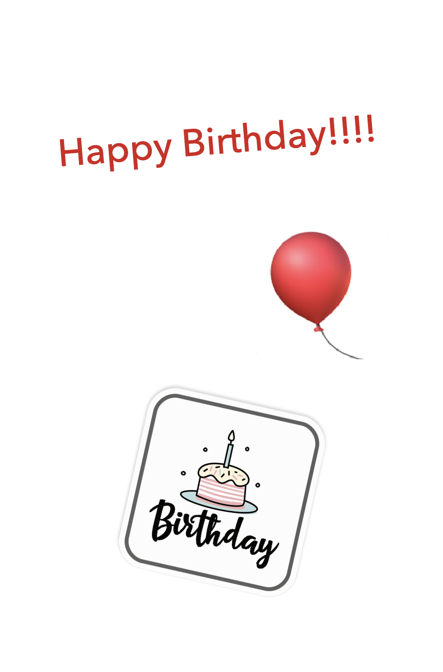 Happy Birthday!!!! message with balloon